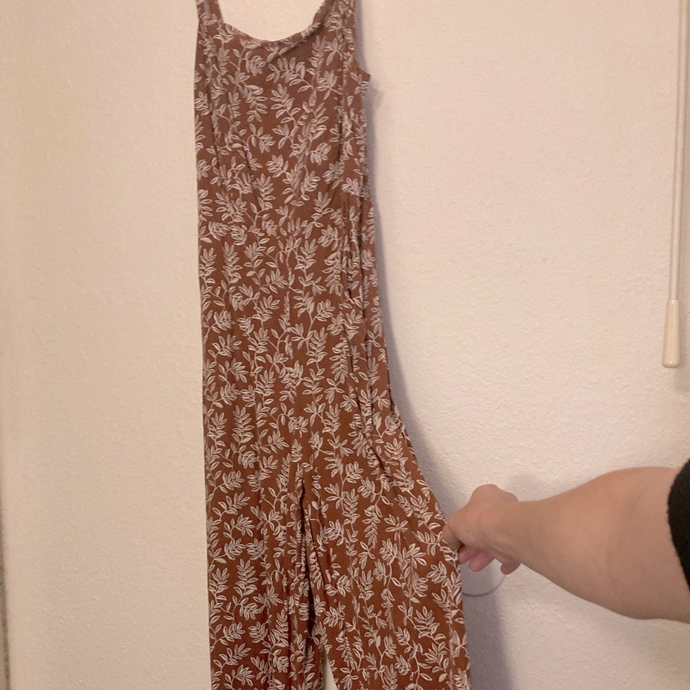Burnt orange floral romper